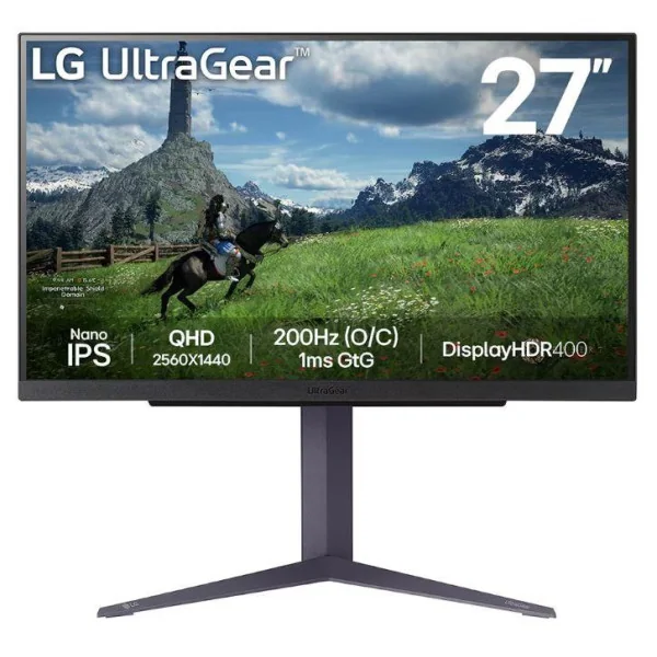 LCD monitorius| LG |27"|Skydas IPS|2560x1440|16:9|180Hz|1 ms|Pivot|Reguliuojamas aukštis|Pakreipimas|Spalva Juoda|27GS85Q-B