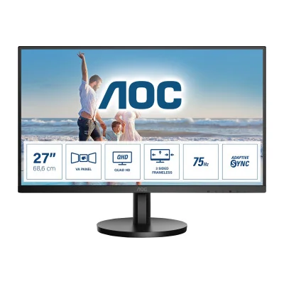 AOC | Monitor | Q27B3MA | 27 " | VA | QHD | 16:9 | 4 ms | 250 cd/m | Black | HDMI ports quantity 1 | 75 Hz