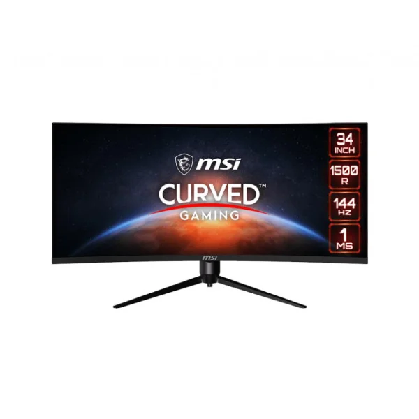 LCD monitorius| MSI |OPTIX MAG342CQR|34"|Gaming/Curved/21 : 9|Skydas VA|3440x1440|21:9|144Hz|Matinis|1 ms|Pasukamas|Pivotas|Regu