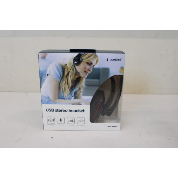 SALE OUT. Gembird MHS-U-001 USB headphones, glossy black | Gembird MHS-U-001 USB headphones | Built-in microphone | USB Type-A |