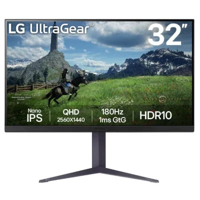 LCD Monitor|LG|31.5"|Panel IPS|2560x1440|16:9|180Hz|1 ms|Pivot|Height adjustable|Tilt|Colour Black|32GS85Q-B