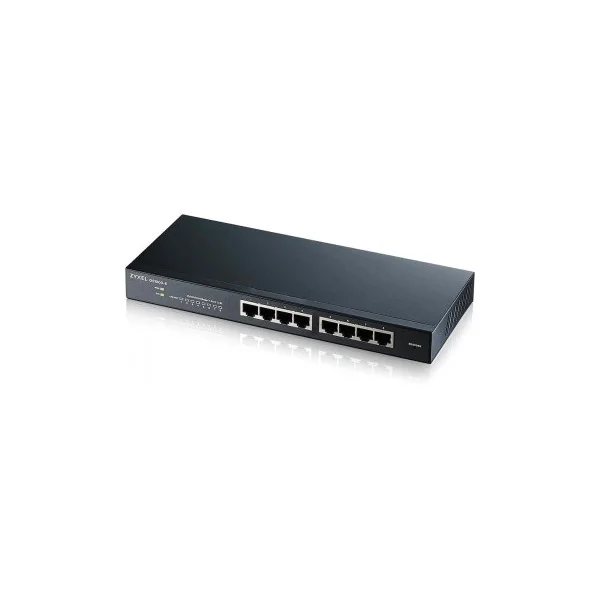 ZYXEL GS1900-8 V2, 8 PORT GBE L2 SMART SWITCH, STALINIS kompiuteris, BE VENTILIATORIŲ