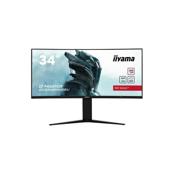 LCD monitorius| IIYAMA |34"|Gaming/Curved/21 : 9|Skydelis VA|3440x1440|21:9|180Hz|Matinis|0,4ms|Garsiakalbiai|Reguliuojamas aukš