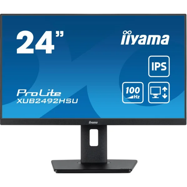 LCD Monitor|IIYAMA|XUB2492HSU-B6|24"|Panel IPS|1920x1080|16:9|Matte|0.4 ms|Speakers|Swivel|Pivot|Height adjustable|Tilt|Colour B