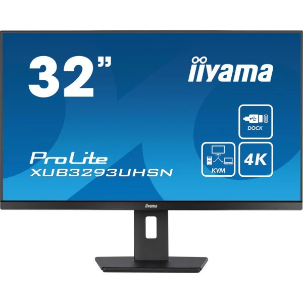 LCD monitorius| IIYAMA |XUB3293UHSN-B5|32"|4K|Skydas IPS|3840x2160|16:9|Matinis|5 ms|Garsiakalbiai|Pasukamas|Reguliuojamas aukšt