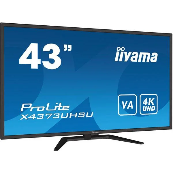 LCD monitorius| IIYAMA |43"|4K|Skydas VA|3840x2160|16:9|60Hz|Matinis|3ms|Garsiakalbiai|Pakreiptas|Spalva Juoda|X4373UHSU-B1