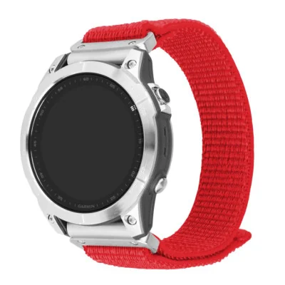 Fixed | Sporty Strap for Garmin QuickFit 22mm | 160-210 mm | Red | Nylon