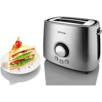 Gorenje | Toaster | T1000E | Power 1000 W | Number of slots 2 | Housing material Metal | Stainless Steel