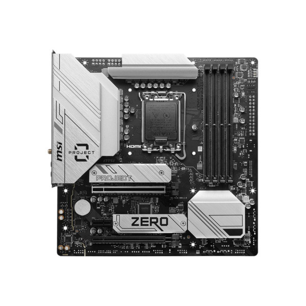 MSI B760M PROJECT ZERO | Processor family Intel | Processor socket LGA1700 | DDR5 | Supported hard disk drive interfaces SATA, M