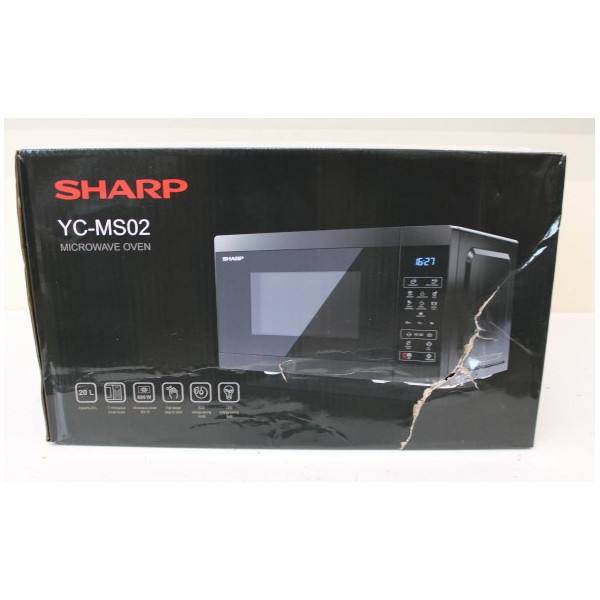 IŠPARDAVIMAS . Sharp YC-MS02E-B Microwave Oven, 20 L capacity, Black | Sharp | Microwave Oven | YC-MS02E-B | Free standing | 800