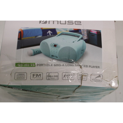 SALE OUT. Muse MD-203 KB Portable Sing-A-Long Radio CD Player, Blue | Muse Portable Sing-A-Long Radio CD Player | MD-203 KB | DA