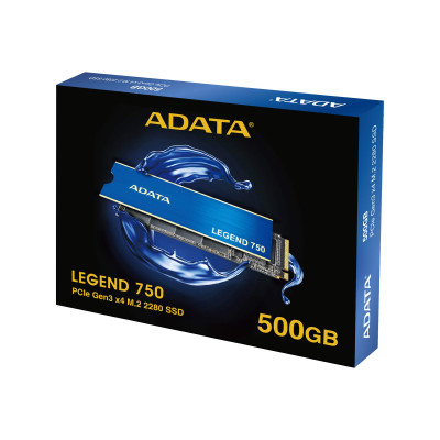 ADATA | LEGEND 750 | 500 GB | SSD form factor M.2 2280 | Solid-state drive interface PCIe Gen3x4 | Read speed 3500 MB/s | Write 