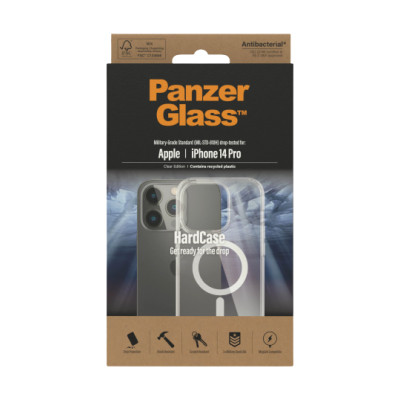 PanzerGlass | HardCase MagSafe Compatible | Back protection | Apple | iPhone 14 Pro | 100% Recycled Polyurethane (TPU) | Transpa