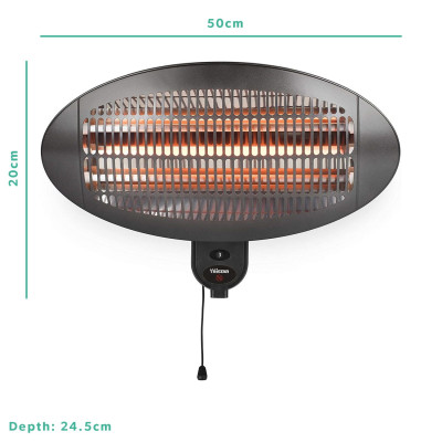 Tristar Heater KA-5286 Patio heater 2000 W Number of power levels 3 Suitable for rooms up to 20 m Black IPX4