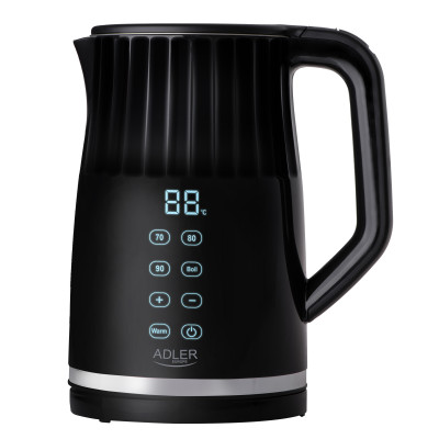 Adler Kettle with LED display | AD 1350 | Electric | 2200 W | 1.7 L | Stainless Steel | 360 rotational base | Black