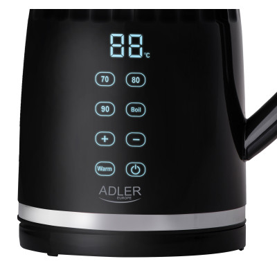 Adler Kettle with LED display | AD 1350 | Electric | 2200 W | 1.7 L | Stainless Steel | 360 rotational base | Black