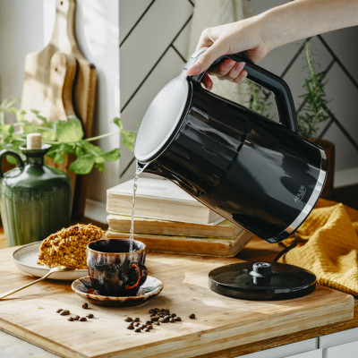 Adler Kettle with LED display | AD 1350 | Electric | 2200 W | 1.7 L | Stainless Steel | 360 rotational base | Black