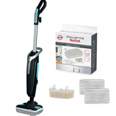 TEFAL Steam Power Handstick Mop | VP6555 | Corded operating | Washing function | Power 1200 W | Black/Light Blue