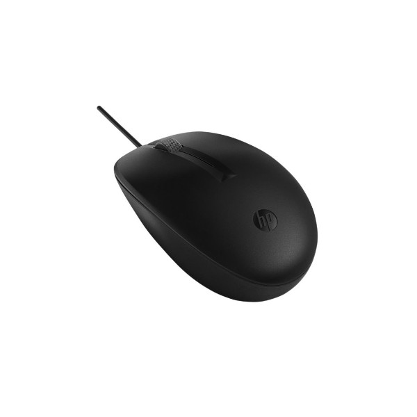 HP 125 USB Wired Mouse, Sanitizable - Black