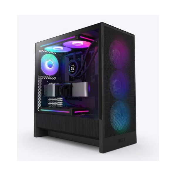 Case|NZXT|H5 FLOW RGB 2024|MidiTower|Case product features Transparent panel|Not included|ATX|EATX|MicroATX|MiniITX|Colour Black