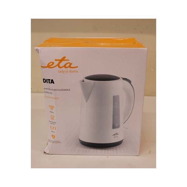 SALE OUT. ETA ETA160390000 Kettle, Capacity 1.7L, White | ETA | Kettle | ETA160390000 | Electric | 2200 W | 1.7 L | Plastic | 36