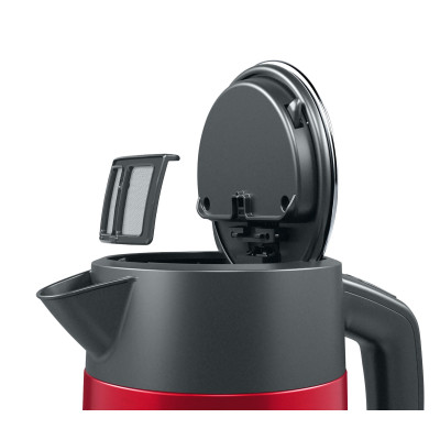 Bosch | Kettle | DesignLine TWK4P434 | Electric | 2400 W | 1.7 L | Stainless steel | 360 rotational base | Red/Black