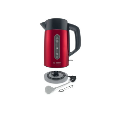 Bosch | Kettle | DesignLine TWK4P434 | Electric | 2400 W | 1.7 L | Stainless steel | 360 rotational base | Red/Black