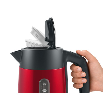 Bosch | Kettle | DesignLine TWK4P434 | Electric | 2400 W | 1.7 L | Stainless steel | 360 rotational base | Red/Black