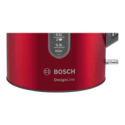 Bosch | Kettle | DesignLine TWK4P434 | Electric | 2400 W | 1.7 L | Stainless steel | 360 rotational base | Red/Black