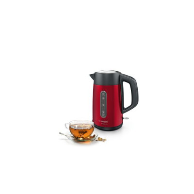 Bosch | Kettle | DesignLine TWK4P434 | Electric | 2400 W | 1.7 L | Stainless steel | 360 rotational base | Red/Black