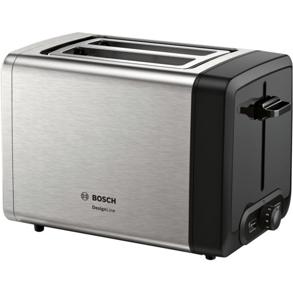 Bosch | DesignLine Toaster | TAT4P420 | Power 970 W | Number of slots 2 | Housing material Stainless Steel | Stainless steel/Bla