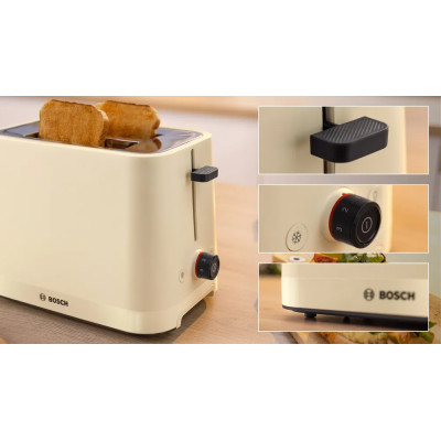 Bosch Compact Toaster | TAT3M127 MyMoment | Number of slots 2 | Housing material Plastic | Beige