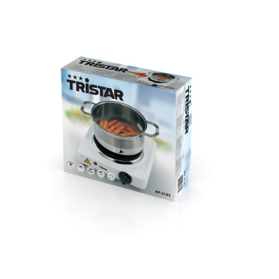 Tristar | Free standing table hob | KP-6185 | Number of burners/cooking zones 1 | Rotary | Black, White | Electric