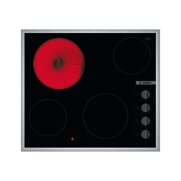 Bosch | Hob | PKE645CA2E | Vitroceramic | Number of burners/cooking zones 4 | Rotary knobs | Black