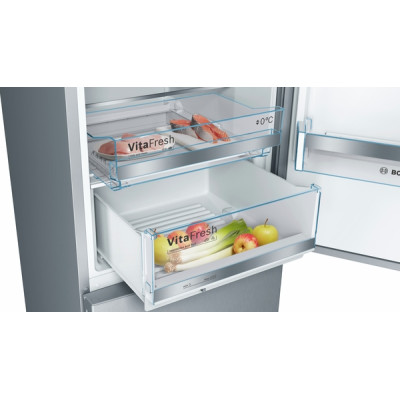 Bosch | Refrigerator | KGE398IBP Series 6 | Energy efficiency class B | Free standing | Combi | Height 201 cm | Fridge net capac