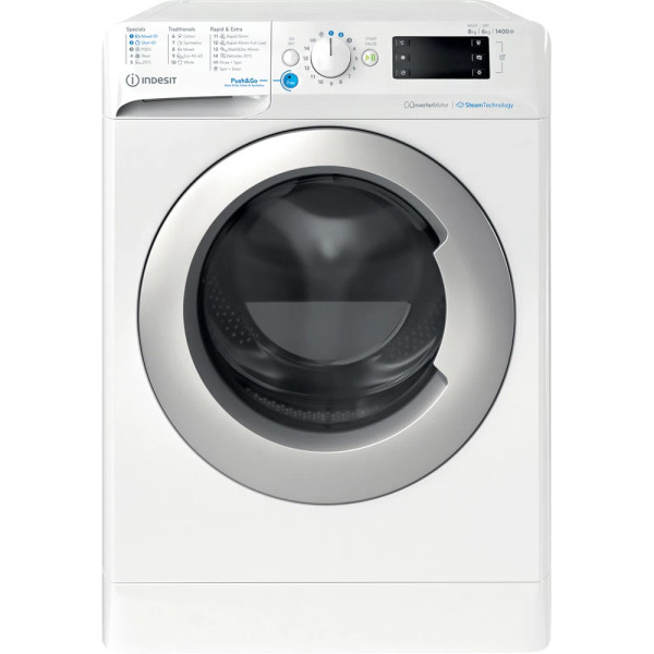 INDESIT | Washing Machine with Dryer | BDE 86436 WSV EE | Energy efficiency class A/D | Front loading | Washing capacity 8 kg | 