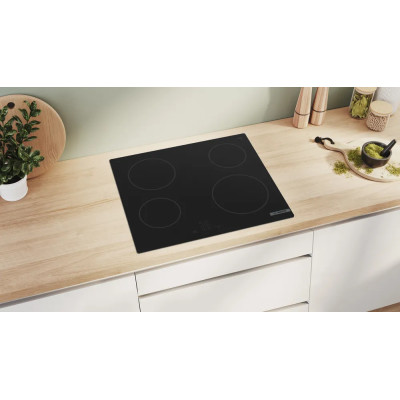 Bosch Hob | PKE61RBA2E | Electric | Number of burners/cooking zones 4 | Touch | Timer | Black