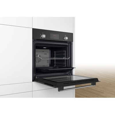 Bosch | Oven | HBF133BA0 | 66 L | Electric | EcoClean | Knobs | Height 59.5 cm | Width 59.4 cm | Black