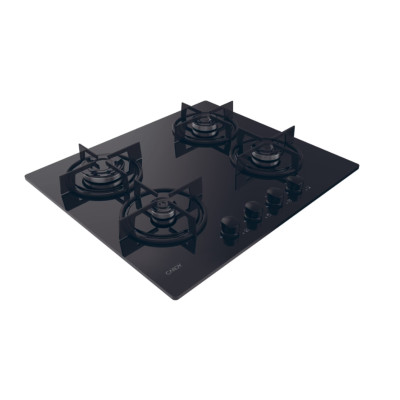 Candy Hob | CVW6BB | Gas on glass | Number of burners/cooking zones 4 | Knobs | Black