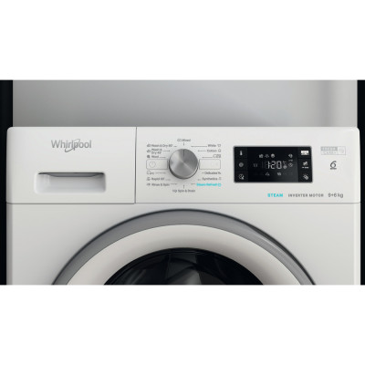 Whirlpool Washing machine with Dryer | FFWDB 964369 SV EE | Energy efficiency class A/D | Front loading | Washing capacity 9 kg 