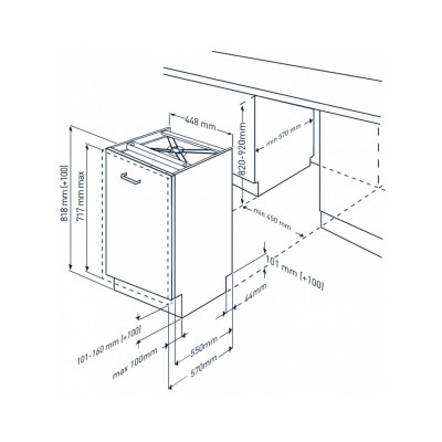 BEKO Built-In Dishwasher BDIS38120Q, Energy class E, Width 45 cm, Aqualntense, 8 programs, 3rd drawer, Led Spot