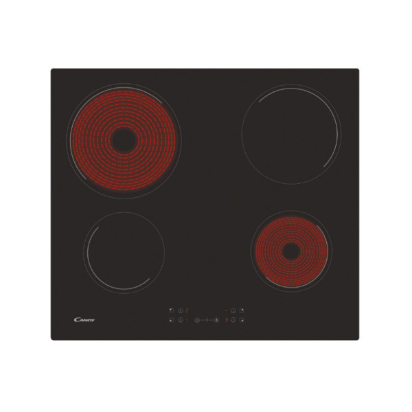 CANDY Hob CH64CCB, Vetroceramic, 4 zones, Black