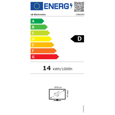 LG 24BA650-B | 23.8 " | IPS | 16:9 | 100 Hz | 5 ms | 1920 x 1080 pixels | 250 cd/m | HDMI ports quantity 1 | Black