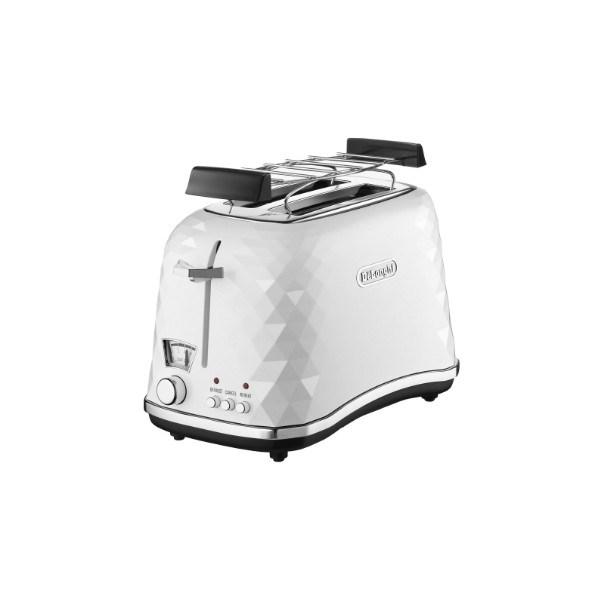 DELONGHI Brillante Toaster CTJ 2103.W 900W, Crum tray, Defrost, White