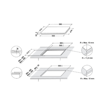 WHIRLPOOL Induction hob WL B4560 NE/W, 60cm, White