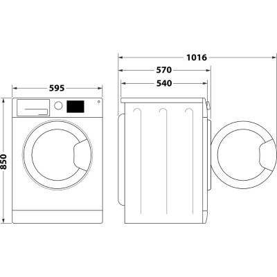 WHIRLPOOL Washing machine - Dryer FFWDB 864349 BV EE, 1400 rpm, Energy class D, 8kg - 6kg, Depth 54 cm, Inverter motor, Steam Re