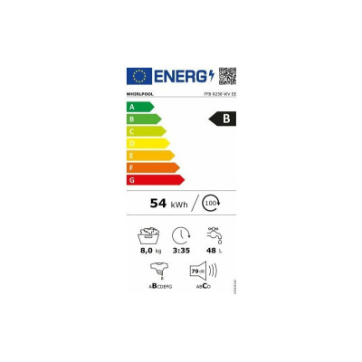 WHIRLPOOL Washing machine - Dryer FFWDB 864349 BV EE, 1400 rpm, Energy class D, 8kg - 6kg, Depth 54 cm, Inverter motor, Steam Re