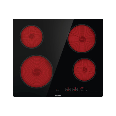 Gorenje | Hob | ECT641BSC | Vitroceramic | Number of burners/cooking zones 4 | Touch | Timer | Black | Display