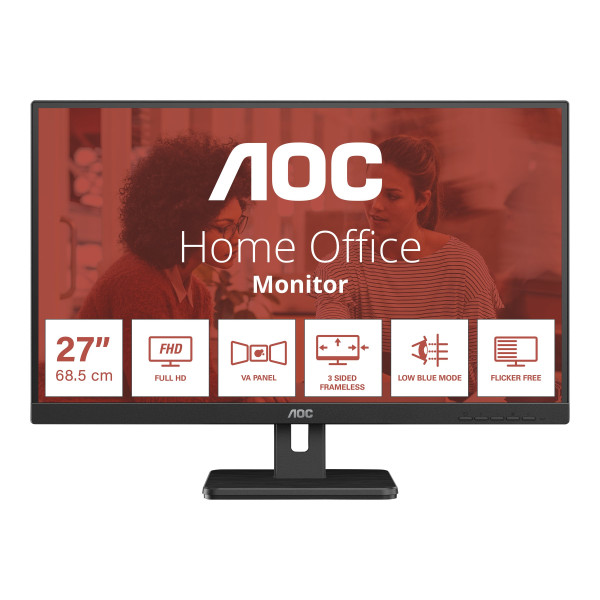 AOC | Monitor | 27E3UM/BK | 27 " | VA | FHD | 16:9 | 4 ms | 300 cd/m | HDMI ports quantity 1 | 75 Hz