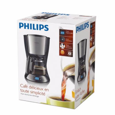 Philips Daily Collection Coffee maker HD7459/20 With glass jug With timer Black & metal